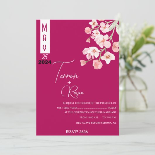 Bloemenwijn Kaart (Staand voorkant)