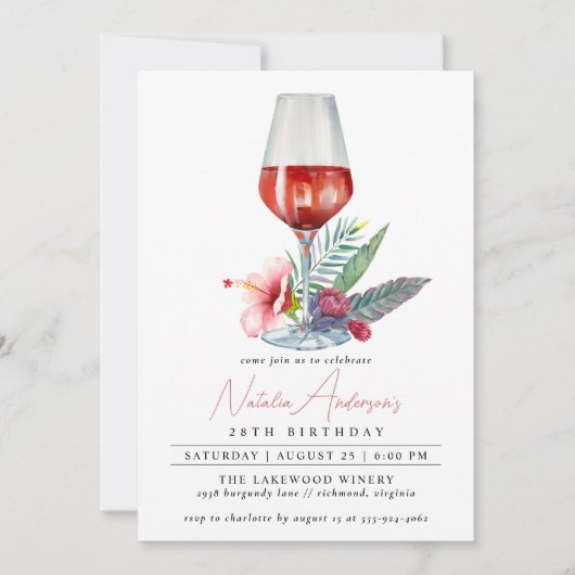 Bloemenwijn Waterverf | Enige Leeftijd Vrouwen Ver Kaart (Voorkant)