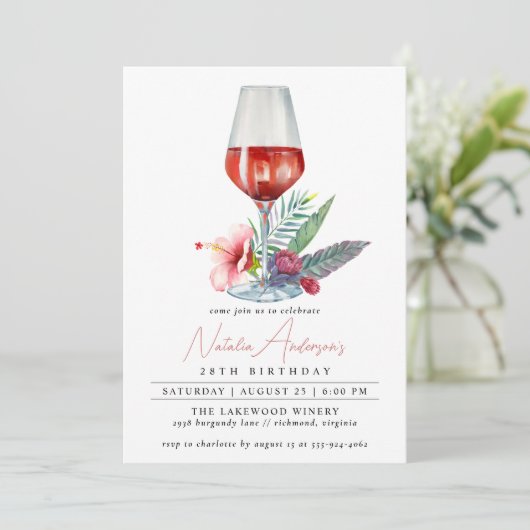 Bloemenwijn Waterverf | Enige Leeftijd Vrouwen Ver Kaart (Staand voorkant)