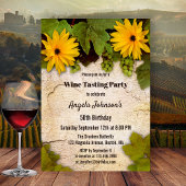 Bloemenwijnproeverij Verjaardagsuitnodiging Kaart