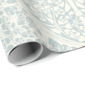 Bloemenwijnstokken Arabesque Blue en Ivory Decoupa Cadeaupapier (Rol Hoek)