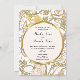 Bloemenwijnstokken bruiloft uitnodiging