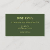 Bloemenwijnstokken krans chique elegante aangepast visitekaartje (Achterkant)