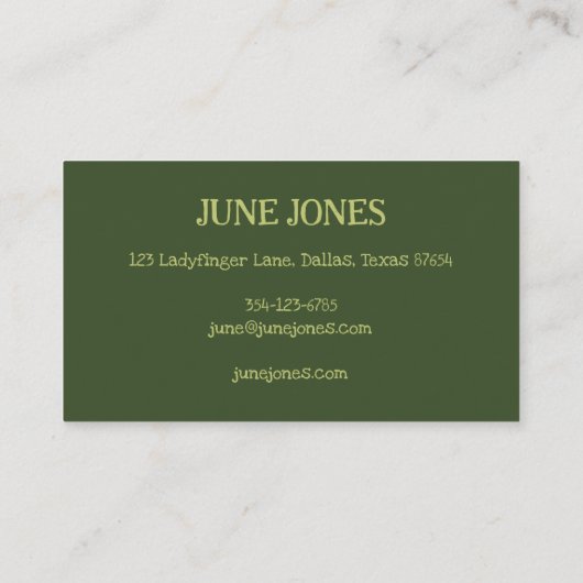 Bloemenwijnstokken krans chique elegante aangepast visitekaartje (Achterkant)