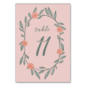 Bloemenwijnstokken krans chique elegante roze groe kaart (Voorkant)