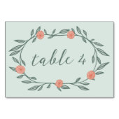 Bloemenwijnstokken krans chique elegante roze groe kaart (Achterkant)