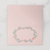 Bloemenwijnstokken krans chique elegante roze groe plaatskaartje (Buitenkant ongevouwen)