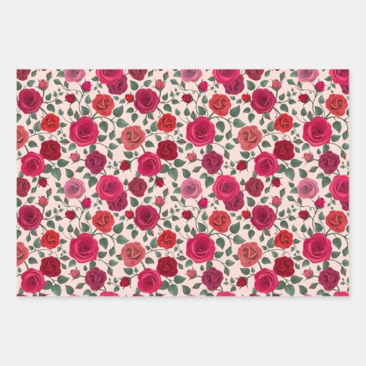 bloemenwikkelpapierstel | Elegante bloemenverpakki Inpakpapier Vel (Voorkant 3)