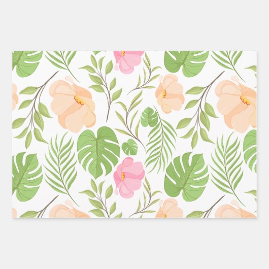 bloemenwikkelpapierstel | Elegante bloemenverpakki Inpakpapier Vel (Voorkant 2)