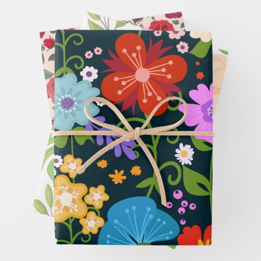 bloemenwikkelpapierstel | Elegante bloemenverpakki Inpakpapier Vel (In situ)