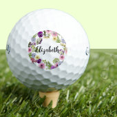  bloemenwilde bloem met aangepaste naam dames golfballen