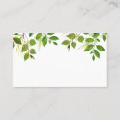 bloemenwinkel | Bloemist Blank gebladerte Bericht Visitekaartje (Achterkant)