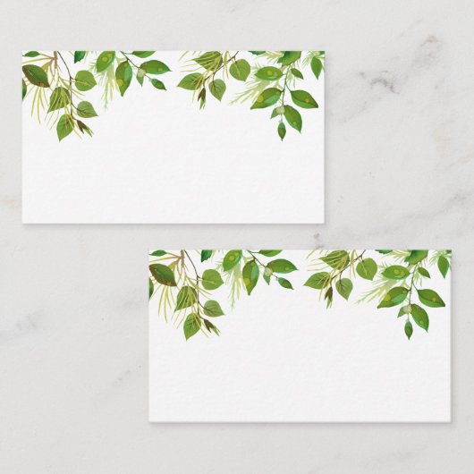 bloemenwinkel | Bloemist Blank gebladerte Bericht Visitekaartje (Voorkant / Achterkant)