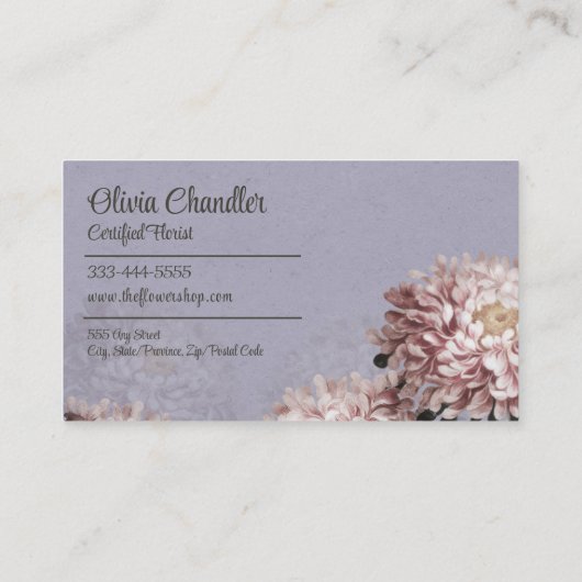 Bloemenwinkel Bloemist Professioneel Visitekaartje (Achterkant)