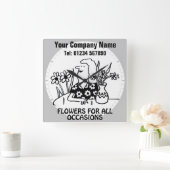 Bloemenwinkel Bloemist Wall Vierkante Klok (Huis)