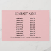 Bloemenwinkel Bloemist waterverf roze bloem Flyer (Achterkant)