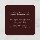 Bloemenwinkel Elegante Botanische Bloemen Vierkante Visitekaartje (Achterkant)
