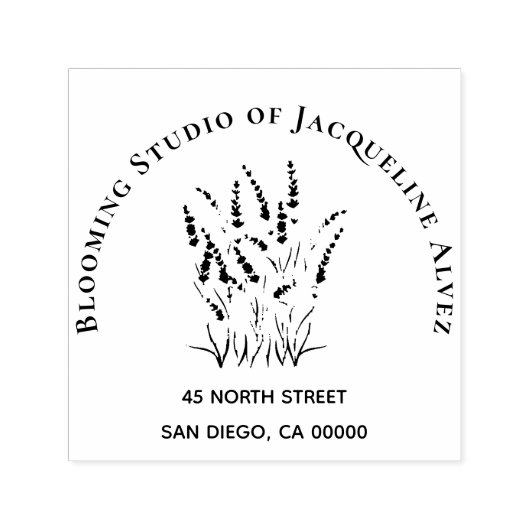 Bloemenwinkel Lavendel Bedrijf Zelfinktende Stempel (Design)