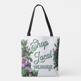 Bloemenwinkel lokaal, stad tote bag