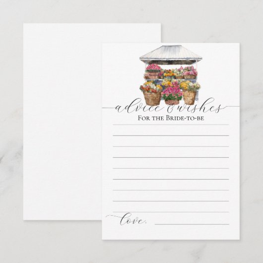 Bloemenwinkel Markt Vrijgezellenfeest Advies Spel  Kaart (Voorkant / Achterkant)