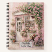 Bloemenwinkel met fiets notitieboek (Voorkant)