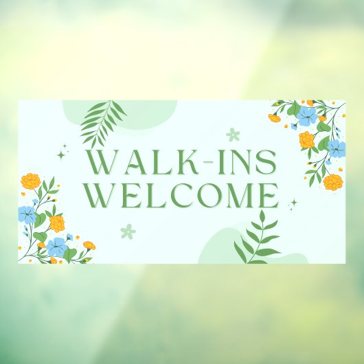 Bloemenwinkel Open voor Loopklanten Welkom Raamsticker (Vel 3)