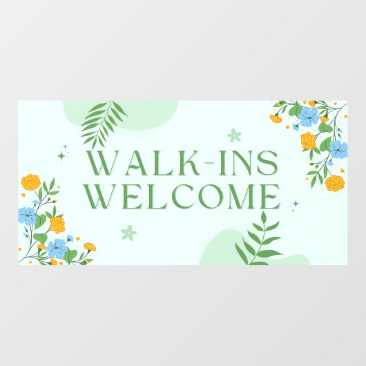 Bloemenwinkel Open voor Loopklanten Welkom Raamsticker (Vel)