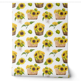 Bloemenwinkel zonnebloemen schattig behang