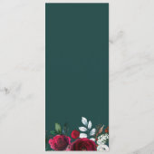 Bloemenwinter waterverf pioenen bruiloft menu (Achterkant)