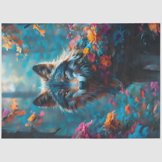 Bloemenwolf 3 tissuepapier (Voorkant)