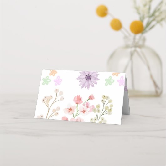Bloemenzaadpapier vouwtafel Kaart - Place Card Plaatskaartje (Voorkant)