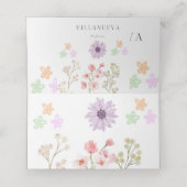 Bloemenzaadpapier vouwtafel Kaart - Place Card Plaatskaartje (Binnenkant ongevouwen)