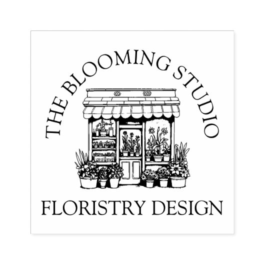 Bloemenzaak-thema voor winkelpui rubberstempel (Afrduk)