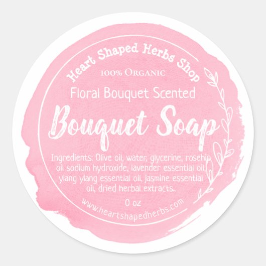  Bloemenzeep Label Handmade Business (Voorkant)