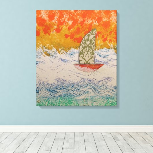 bloemenzeil canvas afdruk (Insitu (Houten vloer))