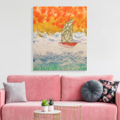 bloemenzeil canvas afdruk (Insitu (Woonkamer))