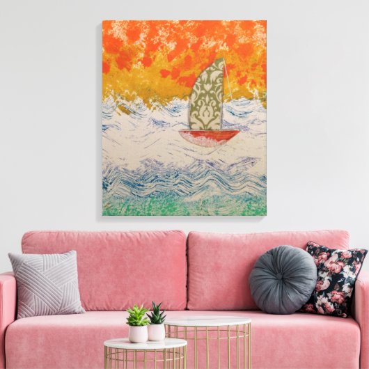 bloemenzeil canvas afdruk (Insitu (Woonkamer))