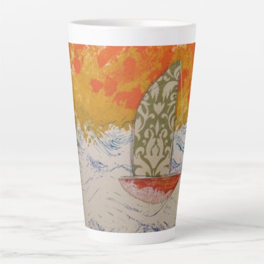 bloemenzeil latte mok (Voorkant)