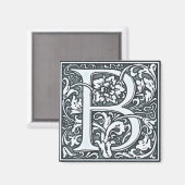 bloemenzilver-monogram - B Magneet (Voorkant / Achterkant)
