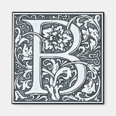 bloemenzilver-monogram - B Magneet (Voorkant)