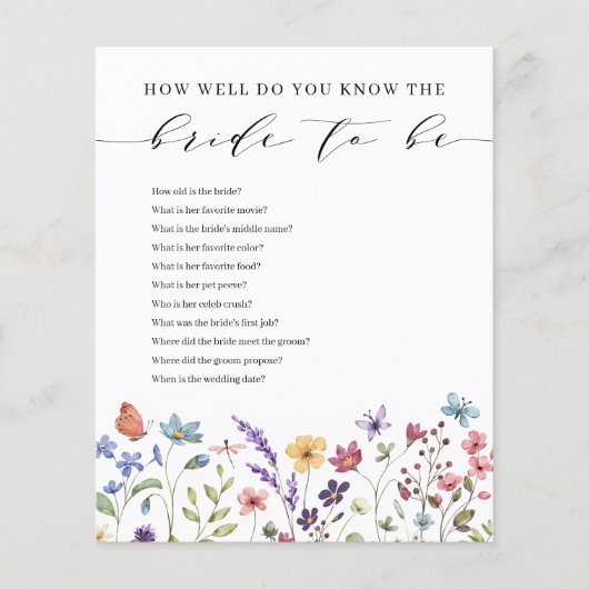 Bloemenzomer Hoe goed ken je de bruid om te zijn (Voorkant)