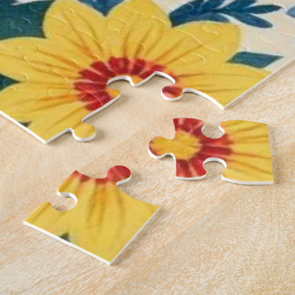 Bloemenzonnebloem Volkskunst Puzzel