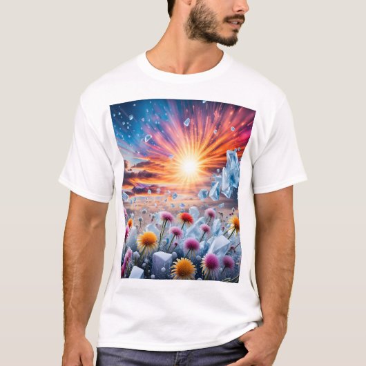 bloemenzonsondergang t-shirt (Voorkant)
