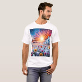 bloemenzonsondergang t-shirt (Voorkant volledig)