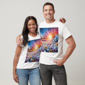 bloemenzonsondergang t-shirt (Unisex)