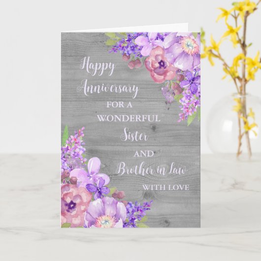 Bloemenzuster & Broeder in Law Jubileum Kaart (Gele Bloem)