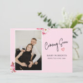 Bloemenzwangerschap foto aankondiging | Binnenkort (Staand voorkant)