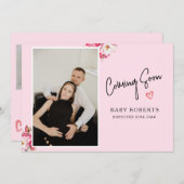 Bloemenzwangerschap foto aankondiging | Binnenkort (Voorkant / Achterkant)