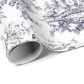  bloemenzwart toile de jouy cadeaupapier (Rol Hoek)