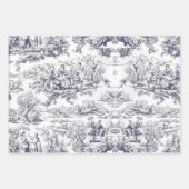 bloemenzwart toile de jouy inpakpapier vel (Voorkant 3)